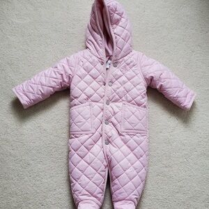 Ralph Lauren Baby Girl's Pink Quilted Bunting One piece Winter Snowsuit Sz6m
